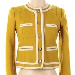J. Crew Mustard Yellow Blazer with Cream Accents